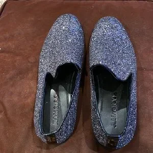 Jimmy Choo glitter shoes brand new with out box or dust bags NEW never used What is a fair price for slightly used Jimmy Choo shoes with  main image 4